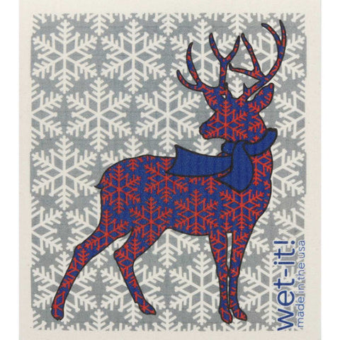 Swedish Cloth - Moose Red & Blue